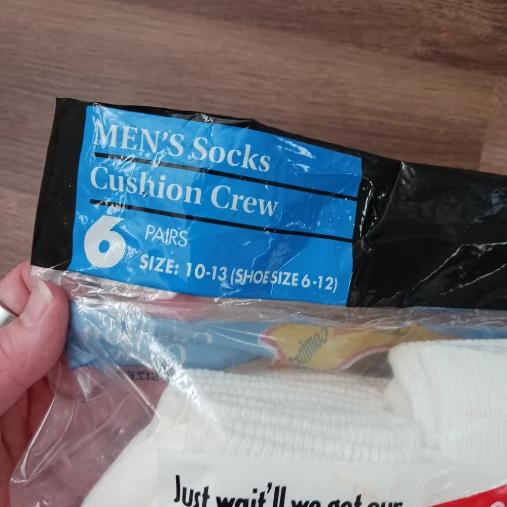 Vintage 1997 Hanes Premium Extra Thick Cushion Crew Socks Mens 10-13